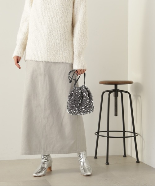 N.(N. Natural Beauty Basic)(エヌエヌナチュラルビューティーベーシック)の「【S Size Line】◆グリッタープリントロングスカート(スカート・レディース・グレー/クリーム・MEDIUM/SMALL)」の3枚目の写真