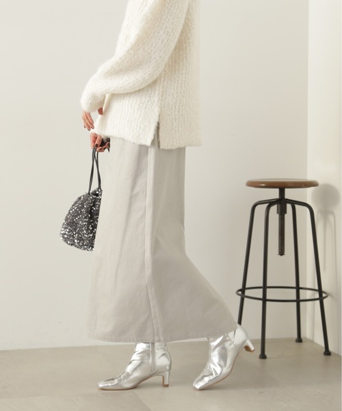 N.(N. Natural Beauty Basic)(エヌエヌナチュラルビューティーベーシック)の「【S Size Line】◆グリッタープリントロングスカート(スカート・レディース・グレー/クリーム・MEDIUM/SMALL)」の4枚目の写真