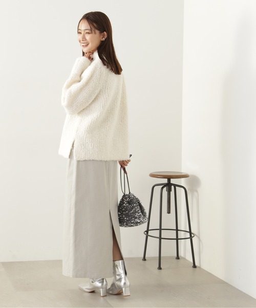 N.(N. Natural Beauty Basic)(エヌエヌナチュラルビューティーベーシック)の「【S Size Line】◆グリッタープリントロングスカート(スカート・レディース・グレー/クリーム・MEDIUM/SMALL)」の7枚目の写真