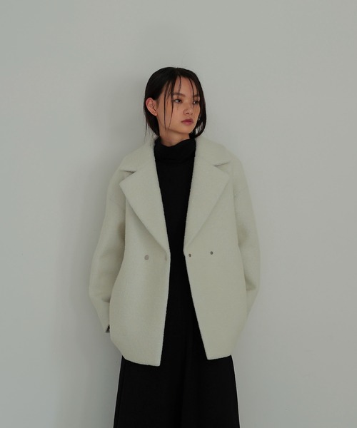 DRESSLAVE(ドレスレイブ)の「B7 / poodle bonding coat(プードルボンディングコート)(ピーコート・レディース・ブラック/ホワイト/チャコールグレー・38)」の2枚目の写真