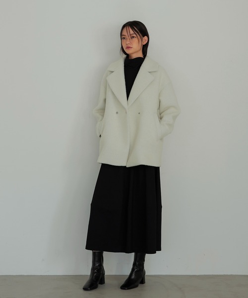 DRESSLAVE(ドレスレイブ)の「B7 / poodle bonding coat(プードルボンディングコート)(ピーコート・レディース・ブラック/ホワイト/チャコールグレー・38)」の7枚目の写真