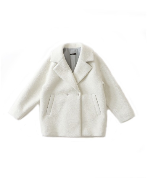 DRESSLAVE(ドレスレイブ)の「B7 / poodle bonding coat(プードルボンディングコート)(ピーコート・レディース・ブラック/ホワイト/チャコールグレー・38)」の16枚目の写真