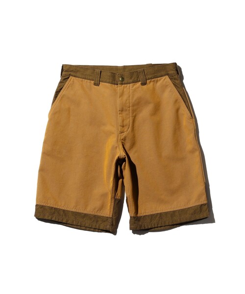BEAMS PLUS(ビームスプラス)の「BEAMS PLUS / シャンブレー キャンバス ロガー ショーツ(その他パンツ・メンズ・ブラウン/カーキ/その他・S/M/L/XL)」の1枚目の写真
