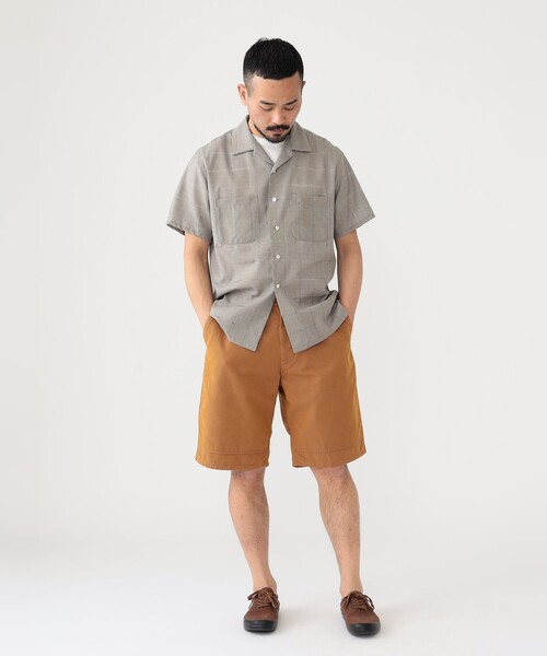 BEAMS PLUS(ビームスプラス)の「BEAMS PLUS / シャンブレー キャンバス ロガー ショーツ(その他パンツ・メンズ・ブラウン/カーキ/その他・S/M/L/XL)」の4枚目の写真