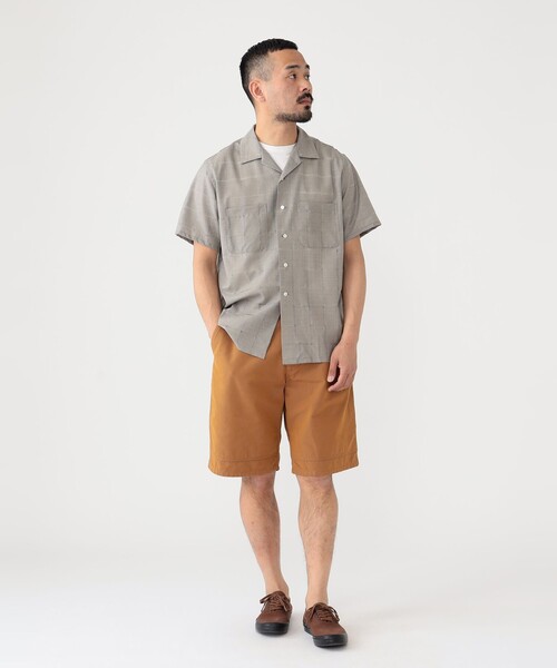 BEAMS PLUS(ビームスプラス)の「BEAMS PLUS / シャンブレー キャンバス ロガー ショーツ(その他パンツ・メンズ・ブラウン/カーキ/その他・S/M/L/XL)」の5枚目の写真