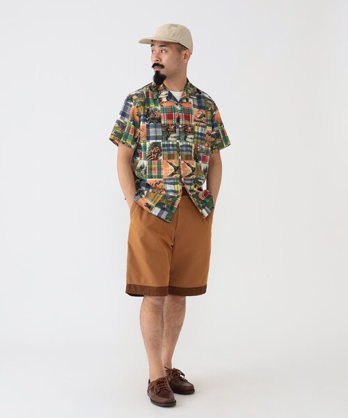 BEAMS PLUS(ビームスプラス)の「BEAMS PLUS / シャンブレー キャンバス ロガー ショーツ(その他パンツ・メンズ・ブラウン/カーキ/その他・S/M/L/XL)」の7枚目の写真