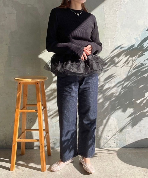 LOWRYS FARM(ローリーズファーム)の「リブニットプルオーバーLS 995339(ニット/セーター・レディース・チャコールグレー/その他/アイボリー/ブラック・FREE)」の10枚目の写真