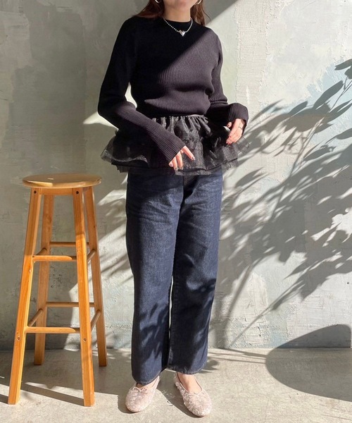 LOWRYS FARM(ローリーズファーム)の「リブニットプルオーバーLS 995339(ニット/セーター・レディース・チャコールグレー/その他/アイボリー/ブラック・FREE)」の11枚目の写真