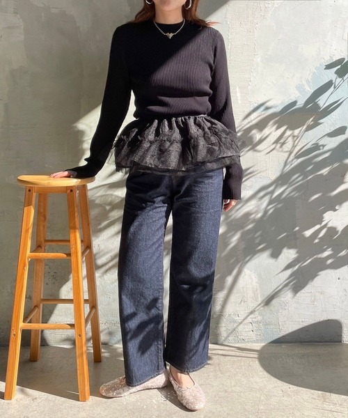 LOWRYS FARM(ローリーズファーム)の「リブニットプルオーバーLS 995339(ニット/セーター・レディース・チャコールグレー/その他/アイボリー/ブラック・FREE)」の12枚目の写真