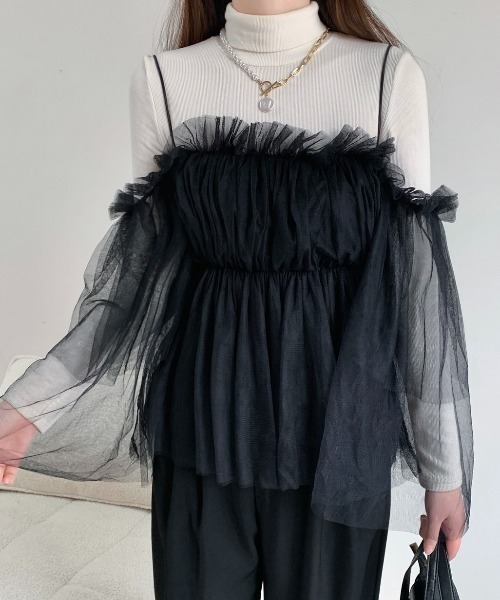 セール】チュールオフショルトップス（シャツ/ブラウス）｜LADY LIKE