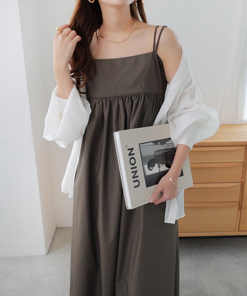 うさと⭐︎キャミワンピース andme（アンドミー） ワンピース タイプライターギャザーキャミ