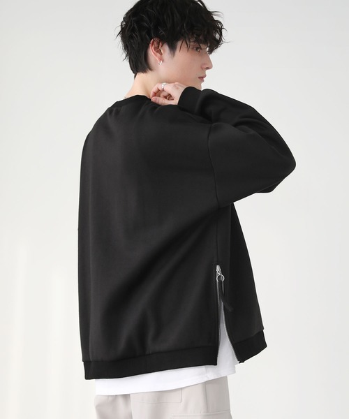 ETELIO(エテリオ)の「サイドジップヘビーウェイトクルーネックスウェット(スウェット・メンズ・ブラック/グレー・L/M/S)」の9枚目の写真