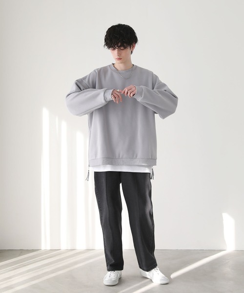 ETELIO(エテリオ)の「サイドジップヘビーウェイトクルーネックスウェット(スウェット・メンズ・ブラック/グレー・L/M/S)」の20枚目の写真
