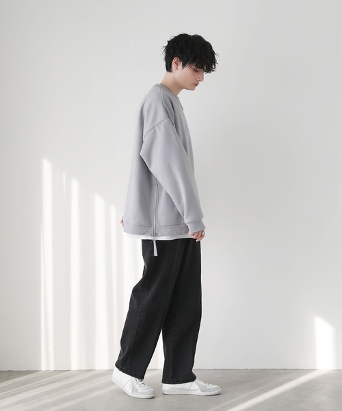 ETELIO(エテリオ)の「サイドジップヘビーウェイトクルーネックスウェット(スウェット・メンズ・ブラック/グレー・L/M/S)」の18枚目の写真