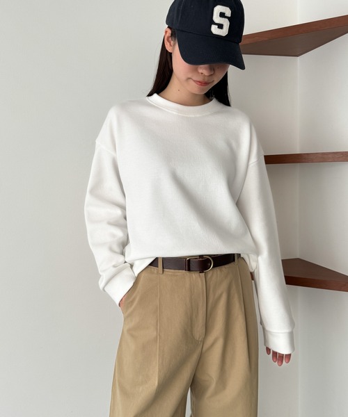 CANAL JEAN（キャナルジーン）の「El mar　ダブルフェイストレーナー（スウェット・レディース・ホワイト/グリーン/ネイビー・ONE SIZE）」の2枚目の写真