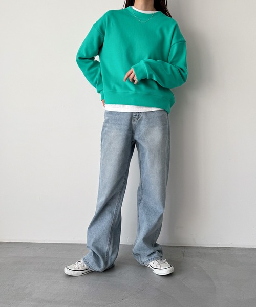 CANAL JEAN（キャナルジーン）の「El mar　ダブルフェイストレーナー（スウェット・レディース・ホワイト/グリーン/ネイビー・ONE SIZE）」の7枚目の写真
