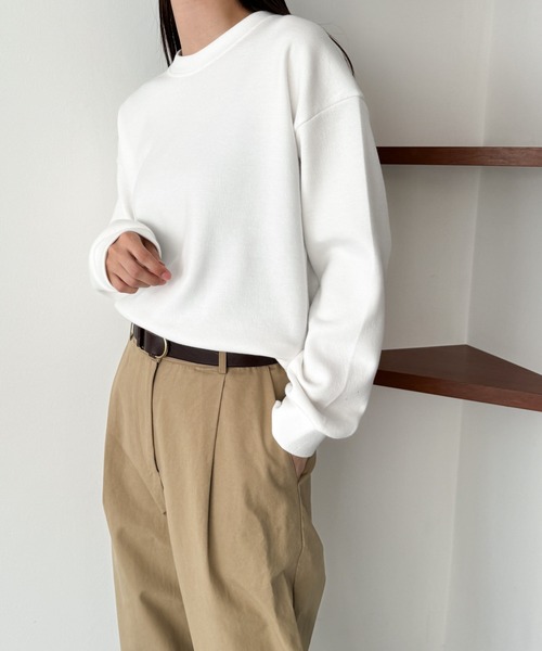 CANAL JEAN（キャナルジーン）の「El mar　ダブルフェイストレーナー（スウェット・レディース・ホワイト/グリーン/ネイビー・ONE SIZE）」の13枚目の写真