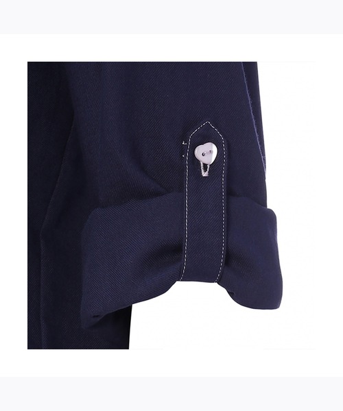 AMOSTYLE BY Triumph（アモスタイルバイトリンプ）の「【やわらかい肌触りの100%コットン素材を使用したパジャマセット】コットンフランネルシャツパジャマ AMSTNW05 Top + BTM60-X JX（ルームウェア/パジャマ・レディース・ブルー/ネイビー・L/M）」の10枚目の写真