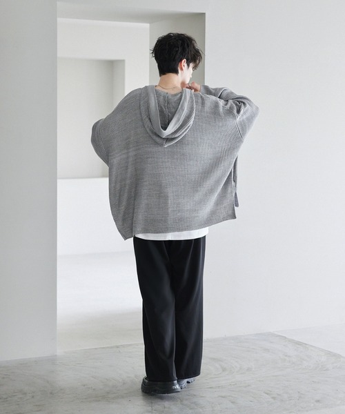 CTHY（シティ）の「メランジニットプルパーカー（ニット/セーター・メンズ・ブラック/グレー・XL/S/M/L）」の11枚目の写真
