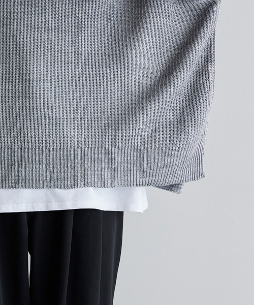 CTHY（シティ）の「メランジニットプルパーカー（ニット/セーター・メンズ・ブラック/グレー・XL/S/M/L）」の18枚目の写真