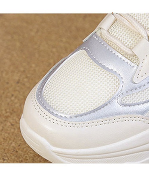 Miniministore(ミニミニストア)の「厚底ダッドスニーカーレディース メッシュ(スニーカー・レディース・ベージュ/ホワイト・22.5cm/24.5cm/24.0cm/23.5cm/23.0cm)」の17枚目の写真