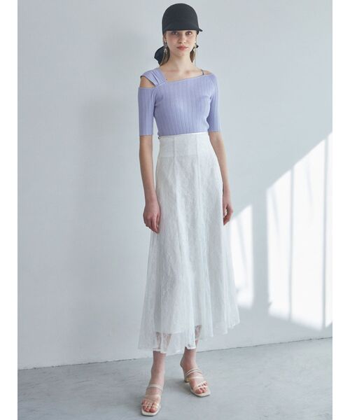 MERCURYDUO（マーキュリーデュオ）の「スパンコールレーススカート（スカート・レディース・ラベンダー/ブラック/アイボリー/オフホワイト・MEDIUM/SMALL）」の12枚目の写真