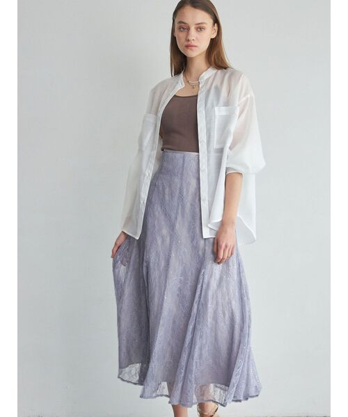 MERCURYDUO（マーキュリーデュオ）の「スパンコールレーススカート（スカート・レディース・ラベンダー/ブラック/アイボリー/オフホワイト・MEDIUM/SMALL）」の22枚目の写真