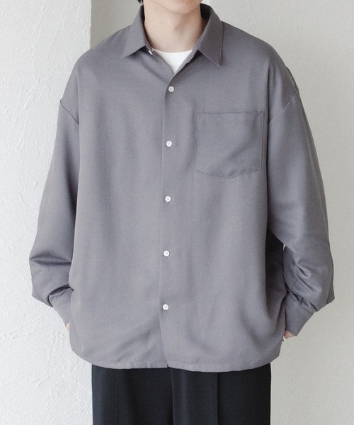 epnok(エプノック)の「ジョーゼットルーズシャツ(シャツ/ブラウス・メンズ・アッシュグレー/カーキ/ブラック・LARGE/MEDIUM/SMALL)」の2枚目の写真