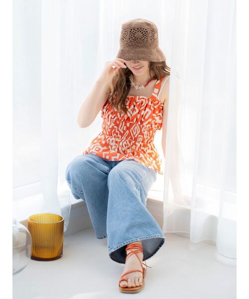 Ungrid(アングリッド)の「かぎ編みニット帽(ニットキャップ/ビーニー・レディース・ライトグレー/ブラウン・FREE)」の12枚目の写真