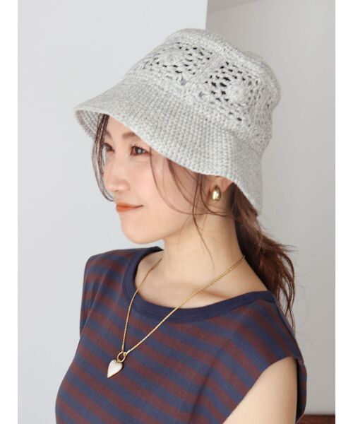 Ungrid(アングリッド)の「かぎ編みニット帽(ニットキャップ/ビーニー・レディース・ライトグレー/ブラウン・FREE)」の13枚目の写真