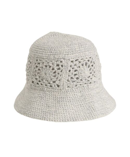 Ungrid(アングリッド)の「かぎ編みニット帽(ニットキャップ/ビーニー・レディース・ライトグレー/ブラウン・FREE)」の21枚目の写真