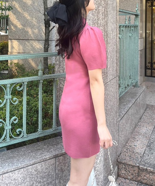 ROYAL PARTY（ロイヤルパーティー）の「ウォッシャブルプチハイネック半袖ニットミニワンピース（ワンピース・レディース・ピンク/レッド系その他/ブラック/マルチ/グレー・FREE）」の19枚目の写真