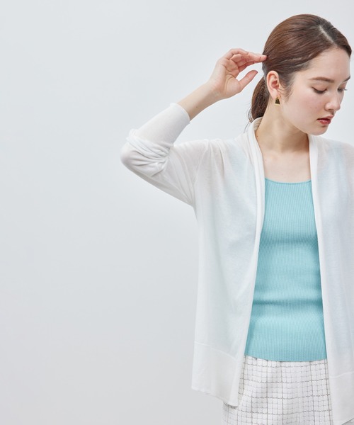 ROPE'（ロペ）の「【洗える】【接触冷感】ICE COTTONトッパーカーディガン（カーディガン/ボレロ・レディース・ブラック/オフホワイト/キャメル・FREE）」の2枚目の写真