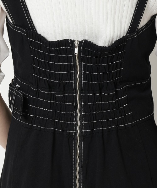 REDYAZEL（レディアゼル）の「ステッチカラーワンピース（ジャンパースカート・レディース・ライトグレー/ブラック/オフホワイト・FREE）」の19枚目の写真