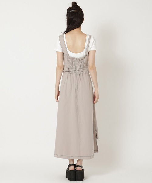 REDYAZEL（レディアゼル）の「ステッチカラーワンピース（ジャンパースカート・レディース・ライトグレー/ブラック/オフホワイト・FREE）」の11枚目の写真