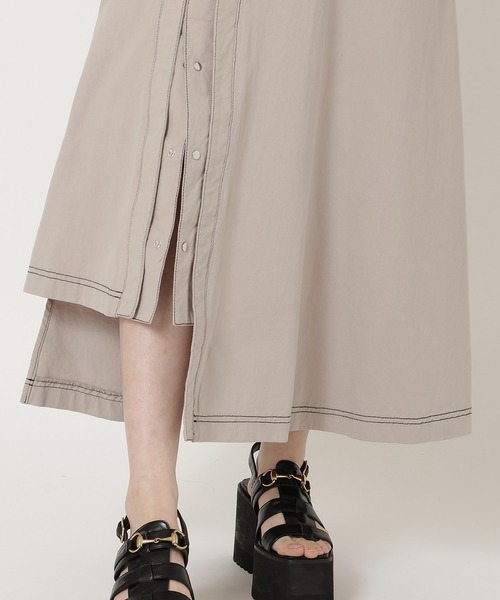 REDYAZEL（レディアゼル）の「ステッチカラーワンピース（ジャンパースカート・レディース・ライトグレー/ブラック/オフホワイト・FREE）」の14枚目の写真