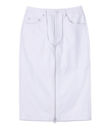 WASHED DENIM ZIPPED SKIRT