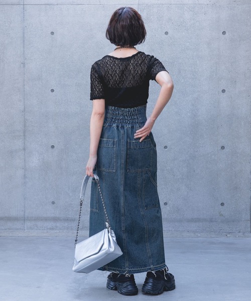 PAGEBOY（ページボーイ）の「カットレースシアートップス（Tシャツ/カットソー・レディース・チャコールグレー/ブラック/オフホワイト/ブルー・FREE）」の13枚目の写真