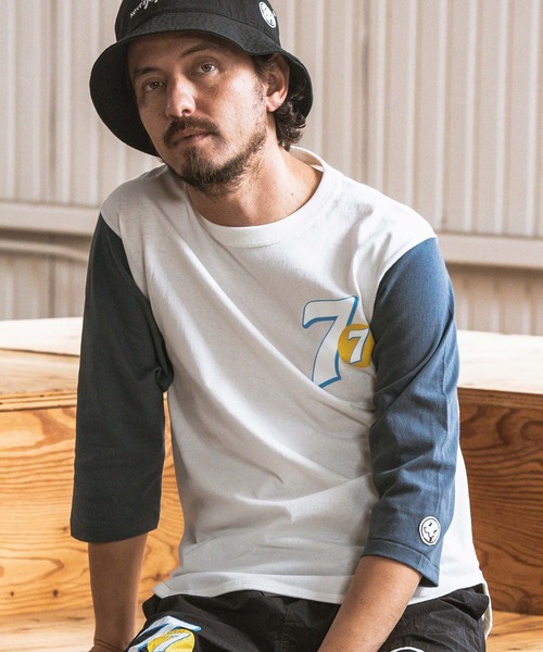 mlt4668- middle onz 3-4 sleeve bicolor t-shirts (77up) カットソー（Tシャツ/カットソー）｜seventy seven（セブンティセブン）