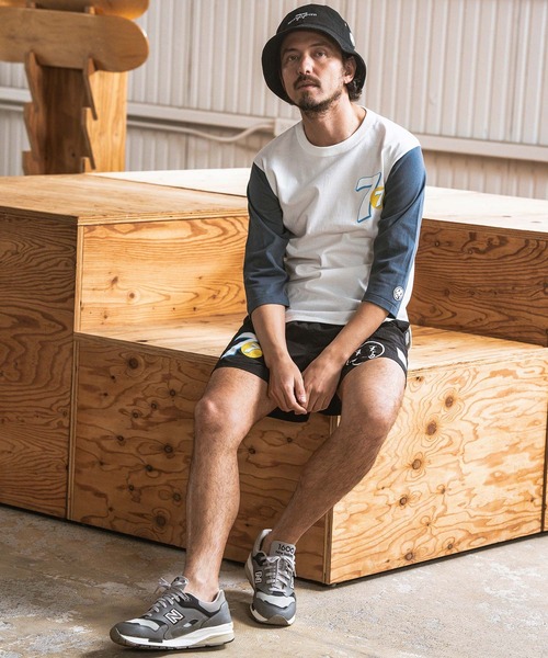 seventy seven（セブンティセブン）の「mlt4668- middle onz  3-4 sleeve bicolor t-shirts (77up) カットソー（Tシャツ/カットソー・メンズ・ホワイト系その他/ホワイト×ブルー/ホワイト×グリーン・S/M/L/XL）」の7枚目の写真