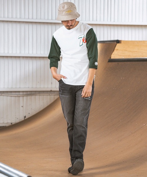 seventy seven（セブンティセブン）の「mlt4668- middle onz  3-4 sleeve bicolor t-shirts (77up) カットソー（Tシャツ/カットソー・メンズ・ホワイト系その他/ホワイト×ブルー/ホワイト×グリーン・S/M/L/XL）」の10枚目の写真
