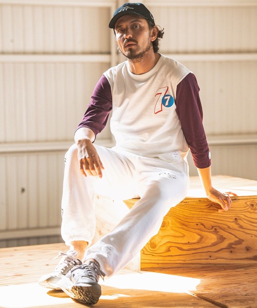 seventy seven（セブンティセブン）の「mlt4668- middle onz  3-4 sleeve bicolor t-shirts (77up) カットソー（Tシャツ/カットソー・メンズ・ホワイト系その他/ホワイト×ブルー/ホワイト×グリーン・S/M/L/XL）」の14枚目の写真