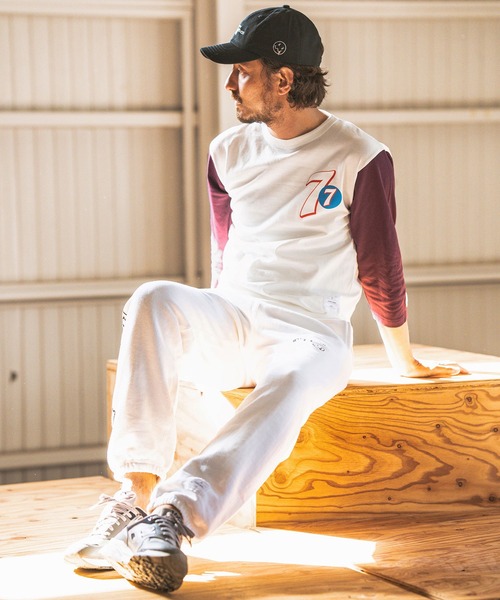 seventy seven（セブンティセブン）の「mlt4668- middle onz  3-4 sleeve bicolor t-shirts (77up) カットソー（Tシャツ/カットソー・メンズ・ホワイト系その他/ホワイト×ブルー/ホワイト×グリーン・S/M/L/XL）」の15枚目の写真