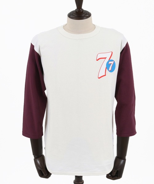 seventy seven（セブンティセブン）の「mlt4668- middle onz  3-4 sleeve bicolor t-shirts (77up) カットソー（Tシャツ/カットソー・メンズ・ホワイト系その他/ホワイト×ブルー/ホワイト×グリーン・S/M/L/XL）」の16枚目の写真