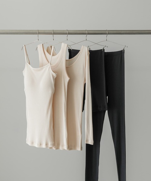 かぐれ(カグレ)の「シルクテレコショートレギンス(レギンス/スパッツ・レディース・チャコールグレー/アイボリー・FREE)」の6枚目の写真