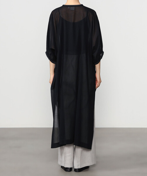 Bshop(ビショップ)の「INDIA INDUSTRY | コットン 刺繍シャツワンピース WOMEN(ワンピース・レディース・ブラック/グリーン系その他・1)」の10枚目の写真