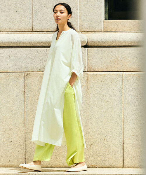 Bshop(ビショップ)の「INDIA INDUSTRY | コットン 刺繍シャツワンピース WOMEN(ワンピース・レディース・ブラック/グリーン系その他・1)」の14枚目の写真