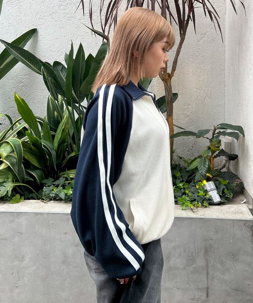 STAY GOLD(ステイゴールド)の「【STAYGOLD】ハートロゴ ワッフルトラックジャケット / Heart Logo Waffle Track Jacket(ブルゾン・メンズ・ネイビー×ホワイト/ホワイト×ネイビー・M/L)」の8枚目の写真