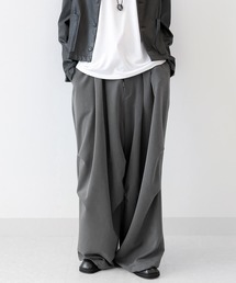 minsobi | ユニセックス ワイドイージースラックス タックパンツ(スラックス)
