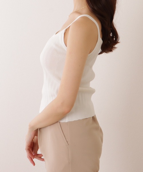 セール】ラウンドネック テレコ ニット キャミソール トップス